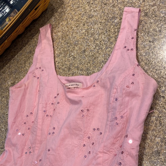 Philip Decaprio WITH FLAWS Pink Dress Lined Sequins Lace 8 - Picture 3 of 17